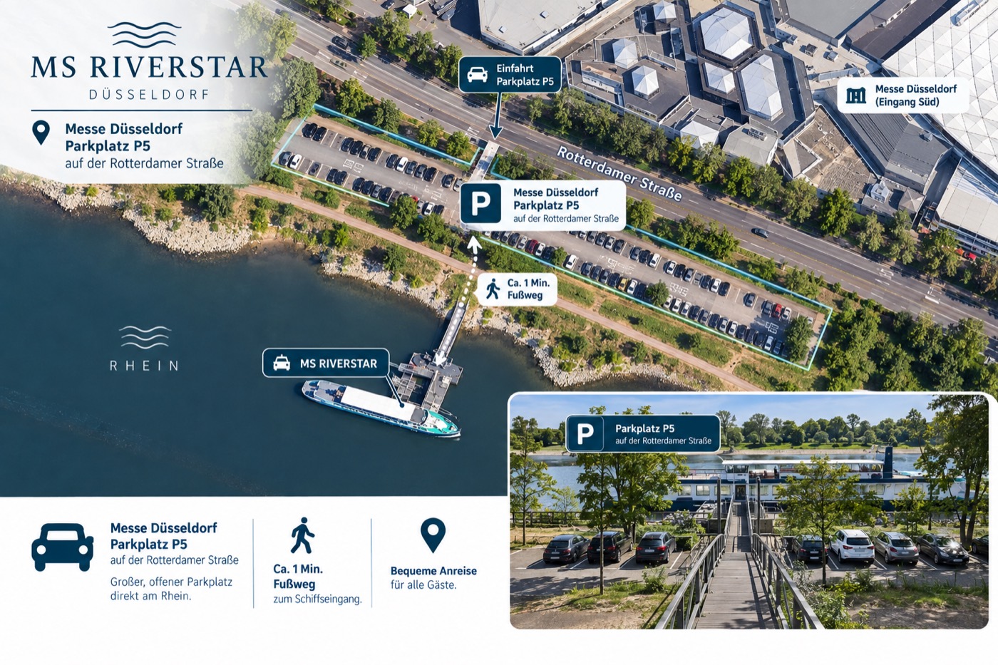 Messe Düsseldorf Parkplatz P5 — MS Riverstar